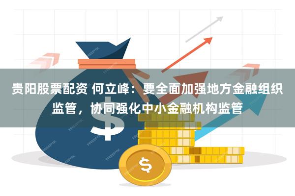 贵阳股票配资 何立峰:要全面加强地方金融组织监管,协同强化中小金融机构监管