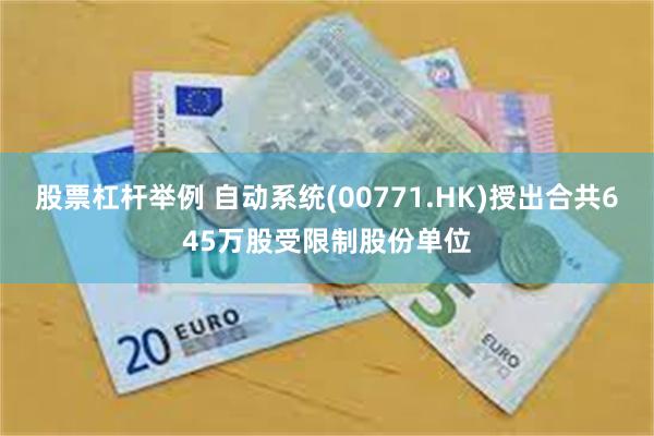 股票杠杆举例 自动系统(00771.HK)授出合共645万股受限制股份单位