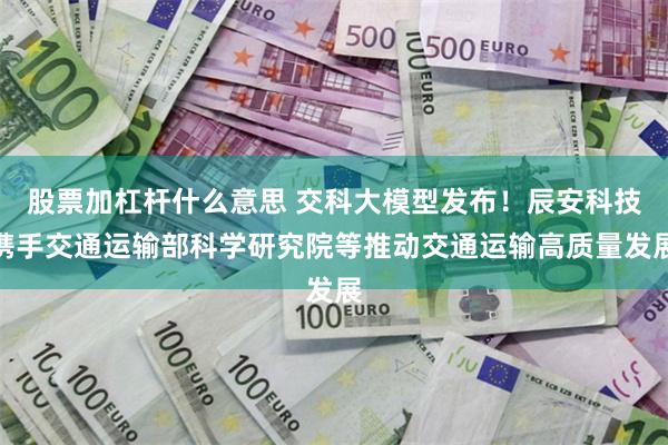 股票加杠杆什么意思 交科大模型发布!辰安科技携手交通运输部科学研究院等推动交通运输高质量发展