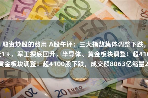 融资炒股的费用 A股午评:三大指数集体调整下跌,沪指跌0.26%创指跌近1%,军工探底回升,半导体、黄金板块调整!超4100股下跌,成交额8063亿缩量212亿