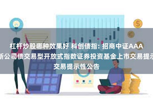 杠杆炒股哪种效果好 科创债指: 招商中证AAA科技创新公司债交易型开放式指数证券投资基金上市交易提示性公告